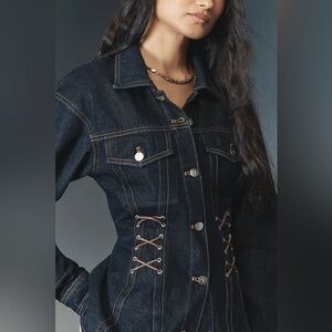 Pilcro NWT Corset Denim Jacket – Dark Denim, XXS or XS (Anthro Favorite)